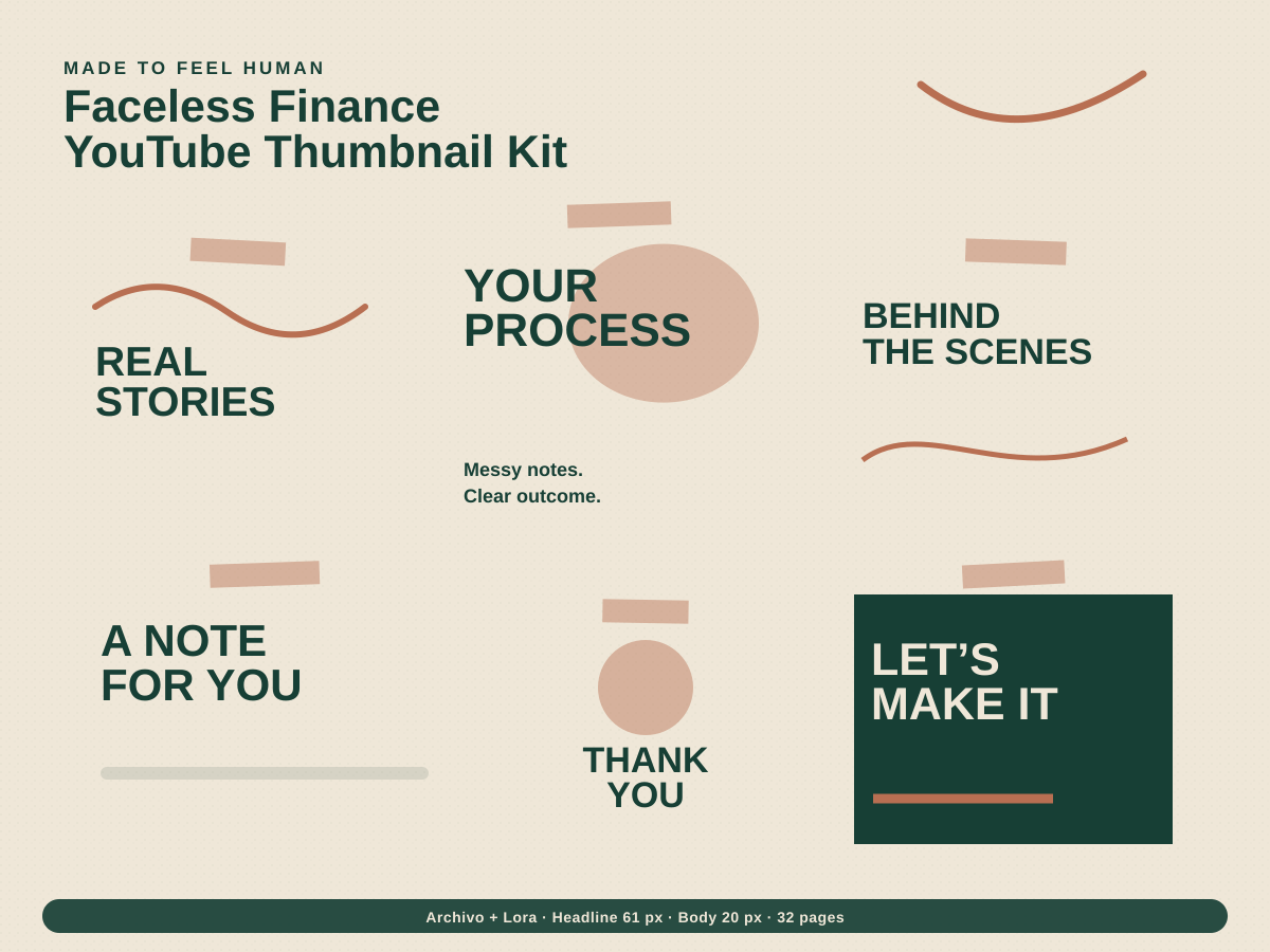 Faceless Finance YouTube Thumbnail Kit preview