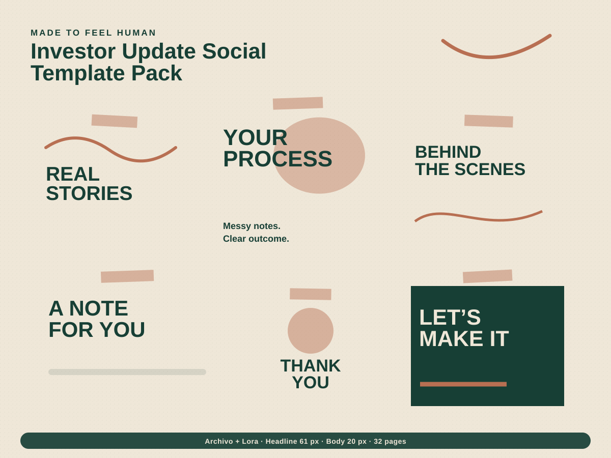 Investor Update Social Template Pack preview