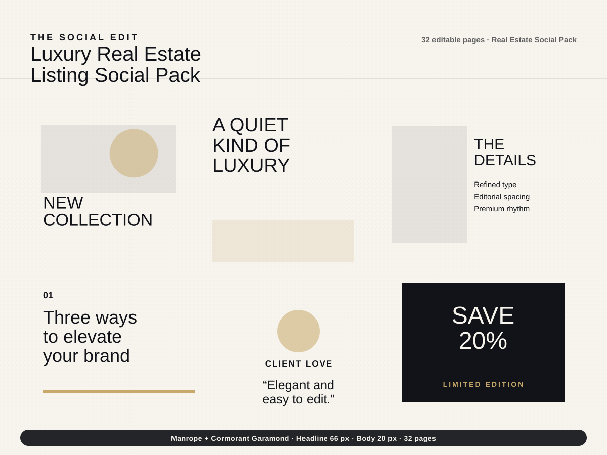 Luxury Real Estate Listing Social Pack preview