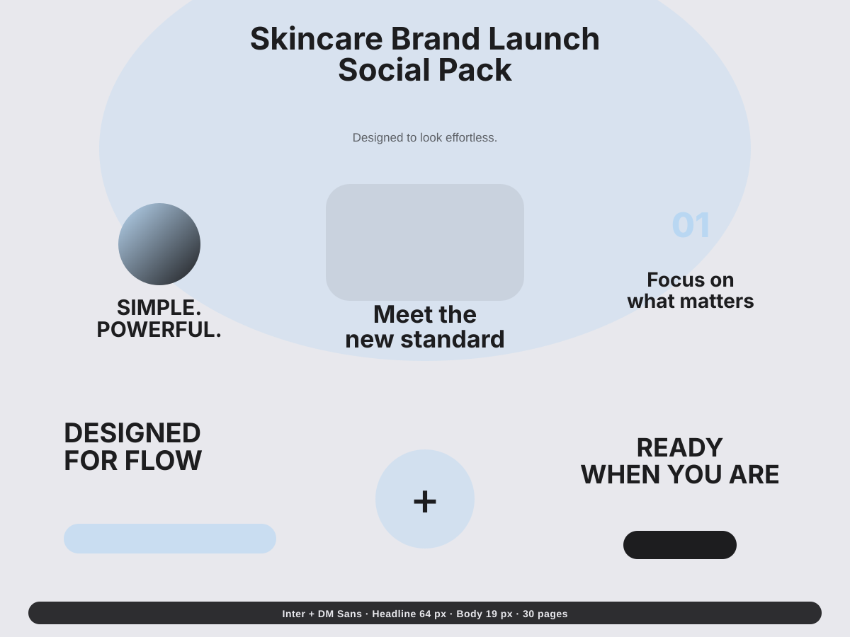 Skincare Brand Launch Social Pack preview