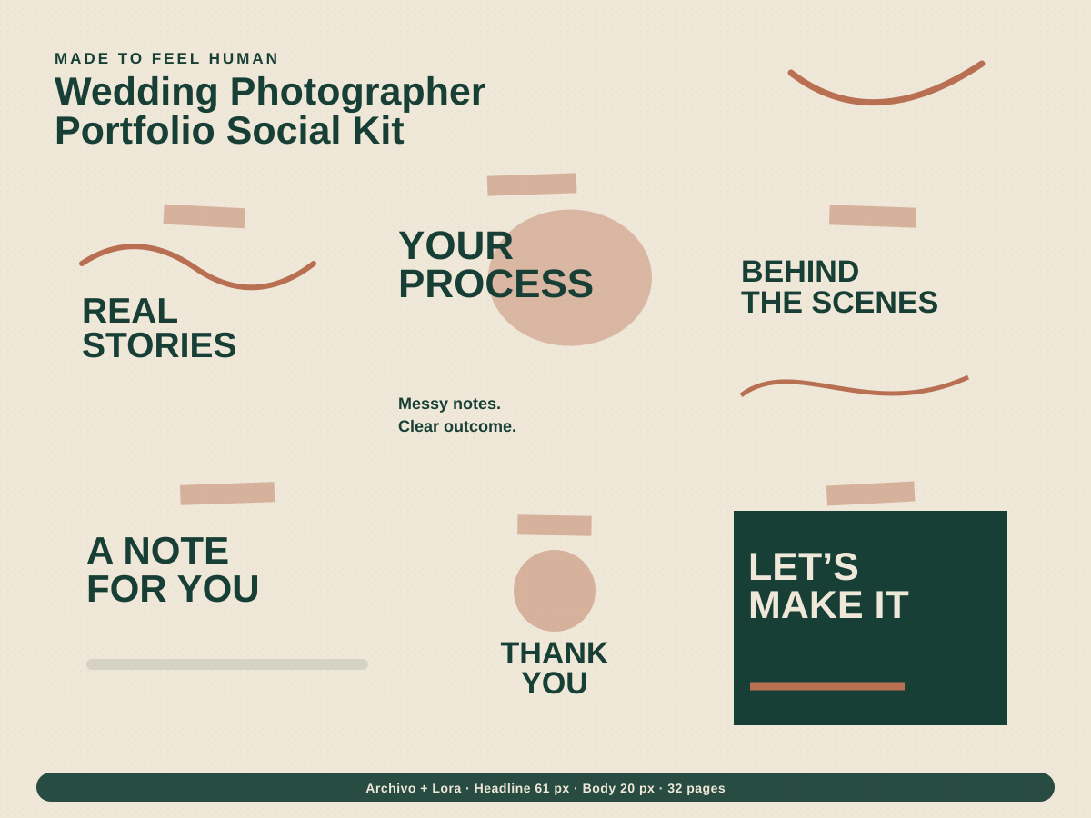 Wedding Photographer Portfolio Social Kit preview